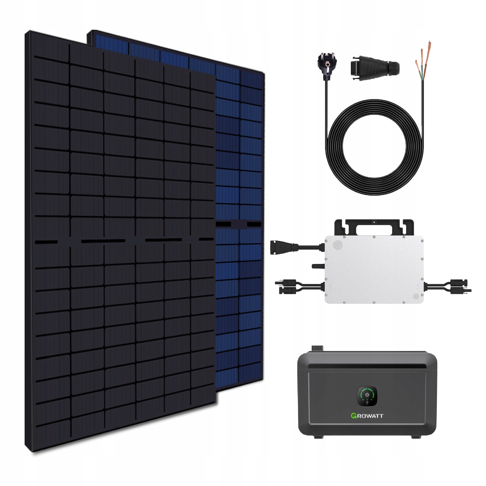 Balkónová fotovoltaika 860W s invertorom HMS 800W a Growatt NOAH 2000